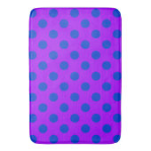Tapis De Bain Pois bleus sur violet (devant Vertical)