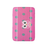 Tapis De Bain Pois cool tendance avec chouette personnalisation (Devant (Vertical))