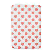 Tapis De Bain Pois de corail vivant sur blanc (Devant (Vertical))