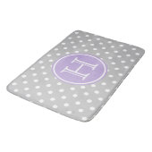 Tapis De Bain Pois de gris et de blanc de cendre avec la lavande (Angle)