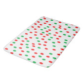 Tapis De Bain Pois de Noël vert et rouge (Angle)