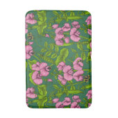 Tapis De Bain Pois doux et bourdons, vert et rose (Devant (Vertical))