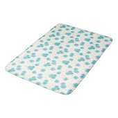 Tapis De Bain Pois et marguerites - Turquoise et Jaune (Angle)