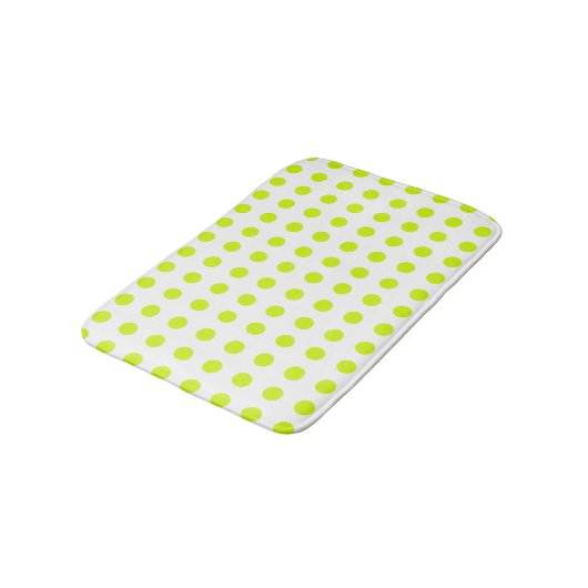 Tapis De Bain Pois frais vert citron Motif simple (Angle)