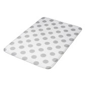 Tapis De Bain Pois gris sur blanc (Angle)
