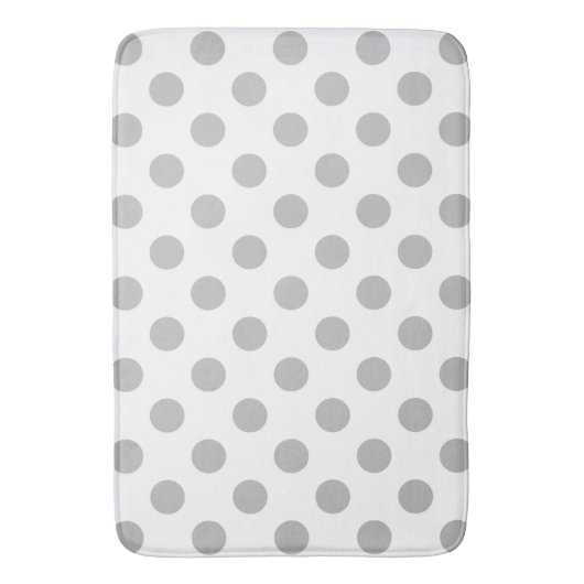 Tapis De Bain Pois gris sur blanc (devant Vertical)