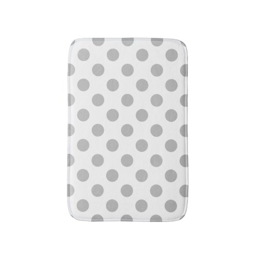 Tapis De Bain Pois gris sur blanc (Devant (Vertical))