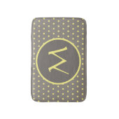 Tapis De Bain Pois jaune monogrammé gris (Devant (Vertical))