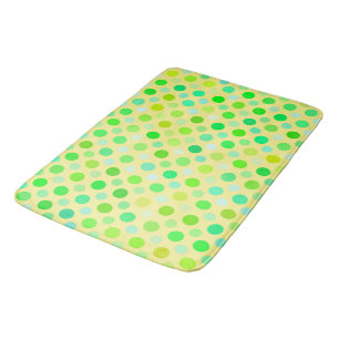 Tapis De Bain pois jaunes et verts