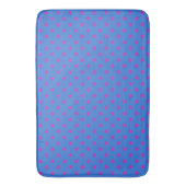 Tapis De Bain Pois magenta brillants sur Royal Blue (devant Vertical)