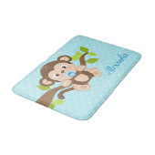 Tapis De Bain Pois mignon de bleu de singe de bébé (Angle)