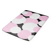 Tapis De Bain Pois noirs, blancs et roses (Angle)