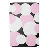 Tapis De Bain Pois noirs, blancs et roses (devant Vertical)