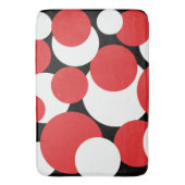 Tapis De Bain Pois noirs, blancs et rouges (devant Vertical)