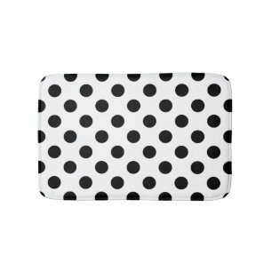 Tapis De Bain pois noirs en blanc