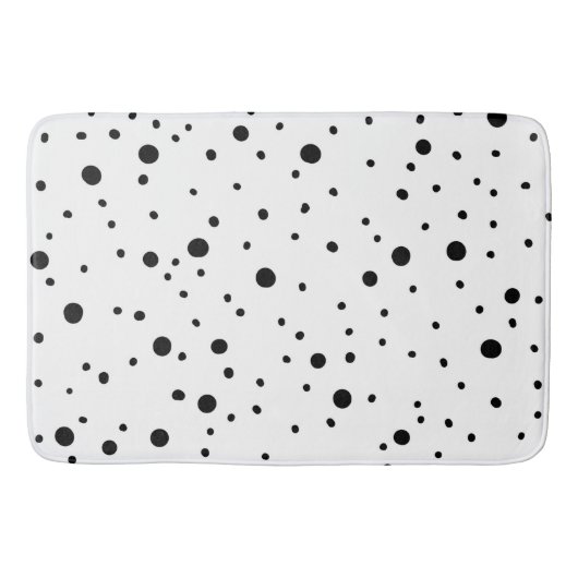 Tapis De Bain Pois noirs et blancs (Devant)