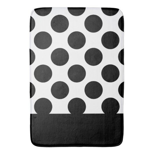 Tapis De Bain Pois noirs et blancs   (devant Vertical)