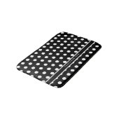 Tapis De Bain Pois noirs et blancs modernes (Angle)