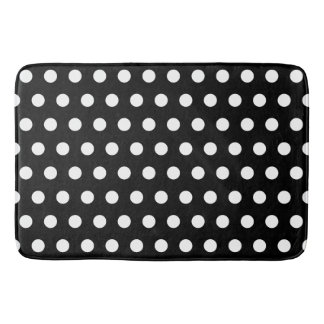 Tapis De Bain Pois noirs et blancs modernes