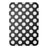 Tapis De Bain Pois noirs et blancs, Motif Polka (devant Vertical)