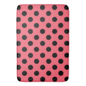 Tapis De Bain Pois noirs sur corail (devant Vertical)