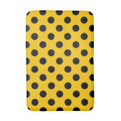 Tapis De Bain Pois noirs sur jaune (Devant (Vertical))