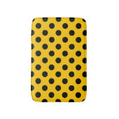 Tapis De Bain Pois noirs sur jaune (Devant (Vertical))