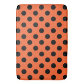 Tapis De Bain Pois noirs sur orange (devant Vertical)