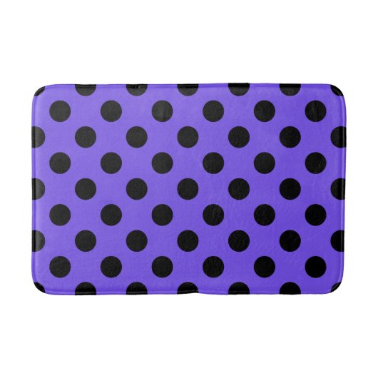 Tapis De Bain Pois noirs sur perwinkle (Devant)