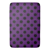 Tapis De Bain Pois noirs sur prune violette (devant Vertical)