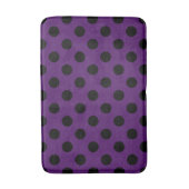 Tapis De Bain Pois noirs sur prune violette (Devant (Vertical))