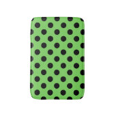 Tapis De Bain Pois noirs sur vert citron (Devant (Vertical))