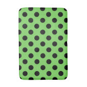 Tapis De Bain Pois noirs sur vert citron (Devant (Vertical))