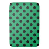 Tapis De Bain Pois noirs sur vert frais (devant Vertical)