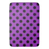 Tapis De Bain Pois noirs sur violet (devant Vertical)