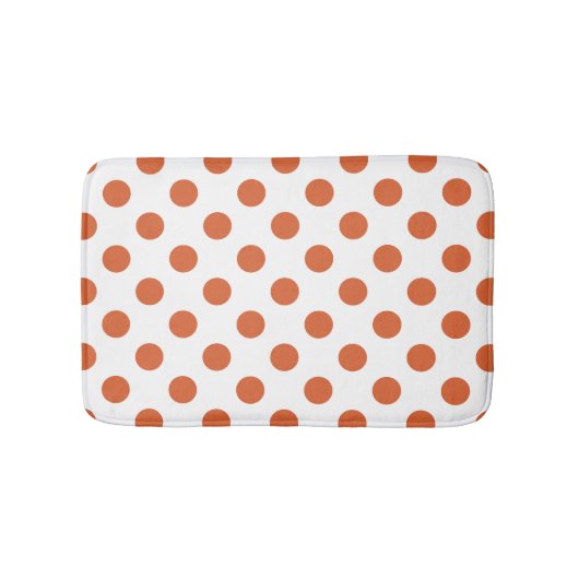 Tapis De Bain Pois orange brûlés (Devant)