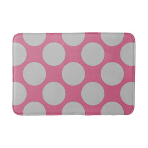 Tapis De Bain Pois personnalisables Motif toute couleur sur rose