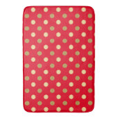 Tapis De Bain Pois Red & Gold Motif sans couture (devant Vertical)