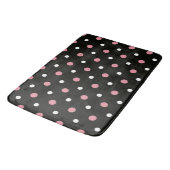 Tapis De Bain Pois rose blanc et noir (Angle)