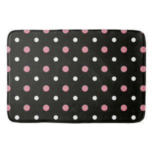 Tapis De Bain Pois rose blanc et noir