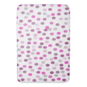 Tapis De Bain Pois rose classique sur blanc (devant Vertical)