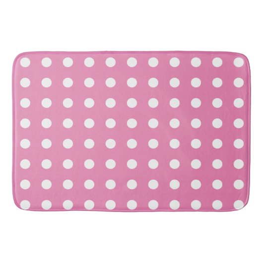 Tapis De Bain Pois roses et blancs (Devant)