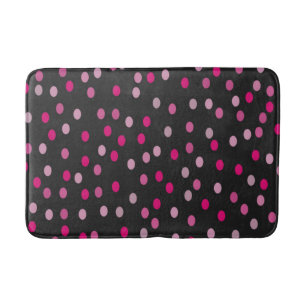 Tapis De Bain Pois roses sur noir