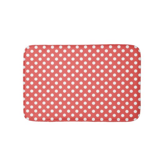 Tapis De Bain Pois rouges et blancs (Devant)