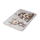 Tapis De Bain Pois rouges et verts (Angle)