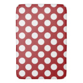 Tapis De Bain Pois rouges, Motif à points polka, points, pointil (devant Vertical)