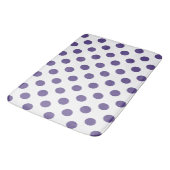 Tapis De Bain Pois ultra violets sur blanc (Angle)