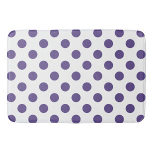 Tapis De Bain Pois ultra violets sur blanc