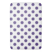 Tapis De Bain Pois ultra violets sur blanc (devant Vertical)