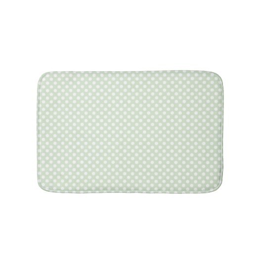 Tapis De Bain Pois vert et blanc Poka Dot (Devant)